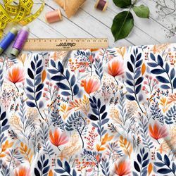 Ткань премиум атлас красочный полевой букет