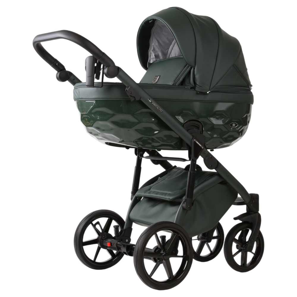 Детская универсальная коляска Adamex PRO Natura - CN-12-Forest (темно-зеленая экокожа)