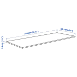 Столешница - IKEA PINNARP/ПИННАРП ИКЕА, 246х63,5х3,8 см, бежевый
