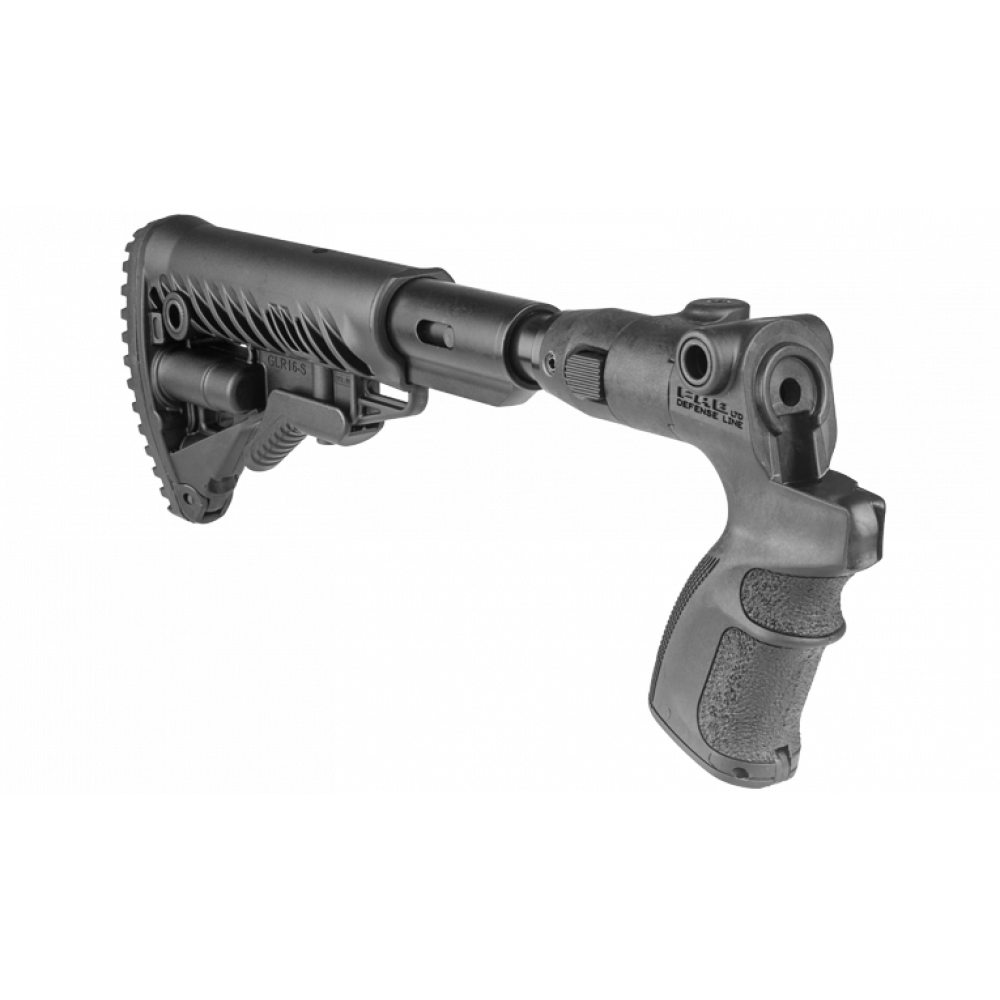 Телескопический складной приклад с амортизатором AGMF 500 FK SB для Mossberg 500/590, Maverick 88, черный