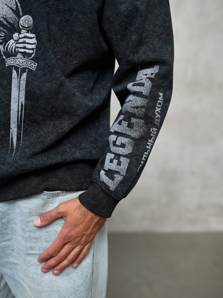 Толстовка демисезонная мужская LEGENDA Князь Владимир черная