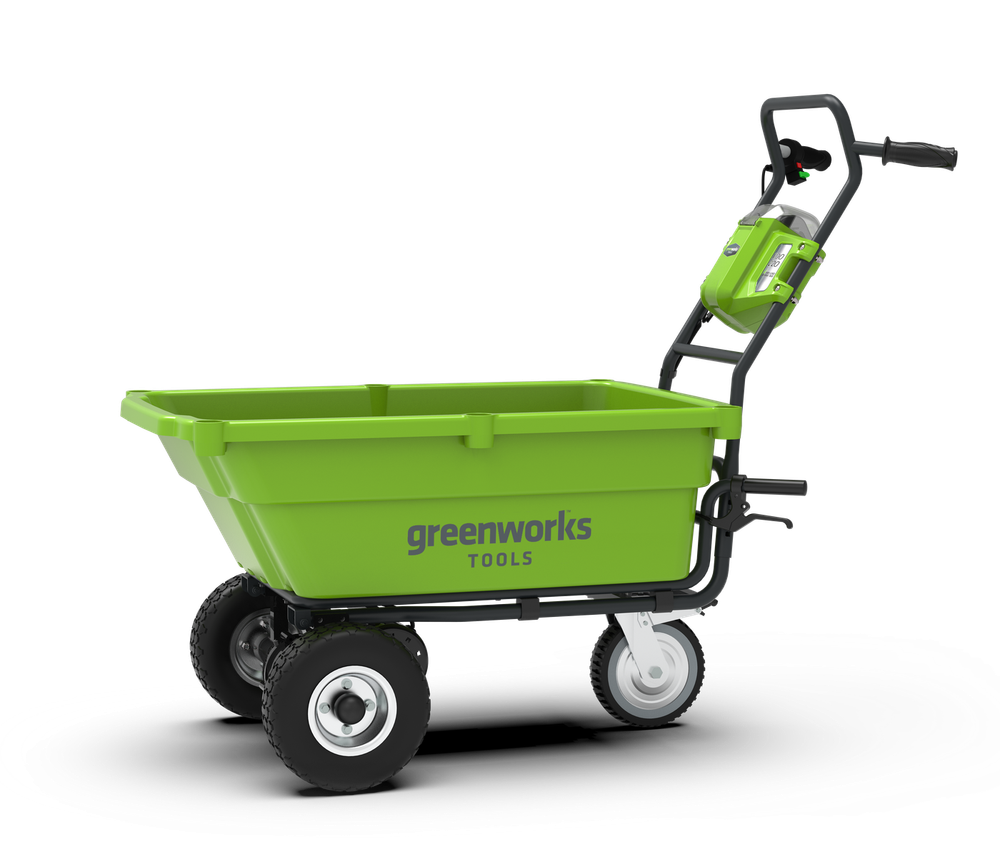 Аккумуляторная самоходная садовая тележка Greenworks G40GC, 7400007,40v, 106 л, без АКБ и ЗУ