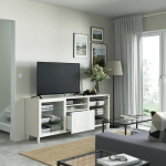 Тумба под ТВ с ящиками - IKEA BESTÅ/BESTA/БЕСТО ИКЕА, 42х74х180 см, белый