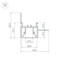 Профиль FOLED-WALL-2000 (Arlight, Алюминий) 023865