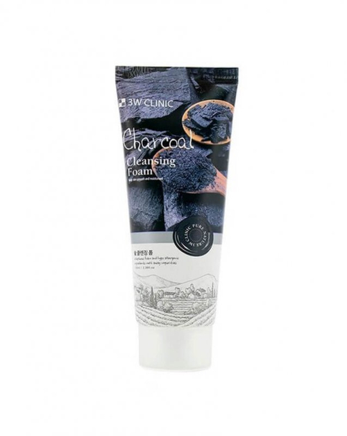 Пенка для лица с черным углем оздоравливающая 3W Clinic Charcoal Cleansing Foam 100 мл.
