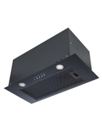 Вытяжка кухонная Quin-60 (BLACK) черный, D150мм, 1200м3/ч, полновстраиваемая, мотор 230Ватт, металл 60см, кнопочное управл.(MACBI)
