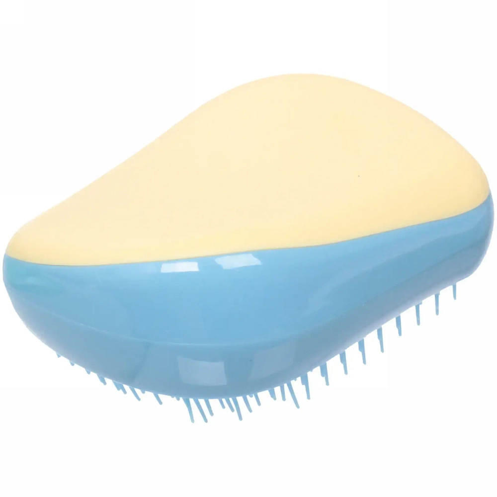 Расческа массажная компактная «Harizma», цвет жёлтый/голубой, в пластиковой коробке, 8*6см