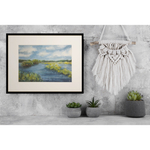 Картина акварельная авторская в паспарту 30х40 см на стену для интерьера "По окуни"