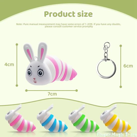 Брелок " Зайчик-гусеница " 7 см , в ассортименте
