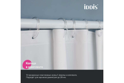 Штора для ванной IDDIS 200x180 см, PE, белый P02PE18i11