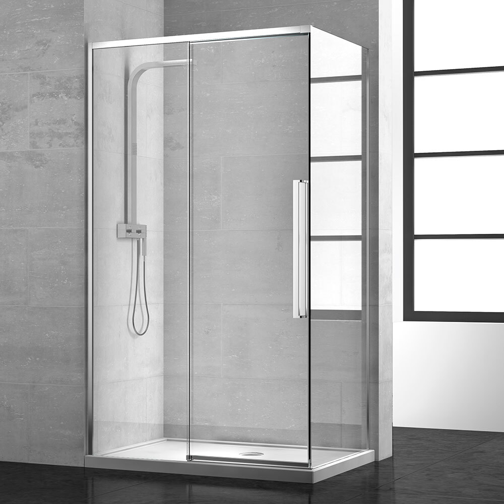 Дверь для душевого ограждения NEW GENERATION, 100x200, левая, профиль блестящее серебро, стекло прозрачное, NGP7IS10830TR