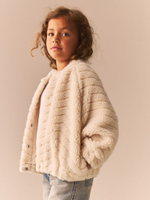 Бомбер флисовый для девочки Next B56-288, Кремовый