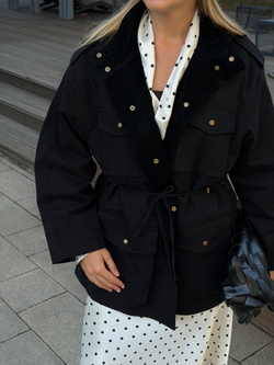 Парка из хлопка черный