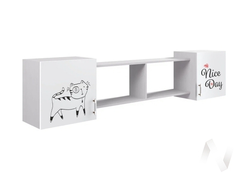 Антресоль Детская Вега ЛДСП FASHION 1 (белый/белый; розовый)