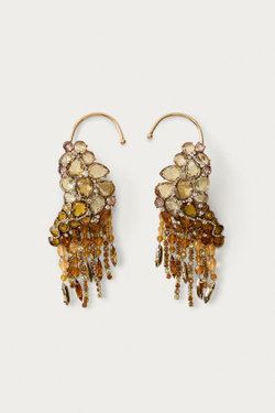 ZARA X MARISA BERENSON МЕРЦАЮЩИЕ СЕРЬГИ С КАМНЯМИ , ЗОЛОТИСТЫЙ