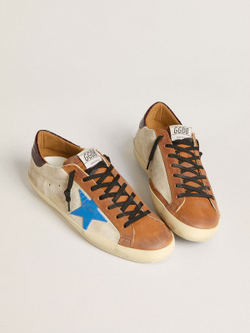 Men's Super-Star LTD with light blue star and crocodile-print heel tab