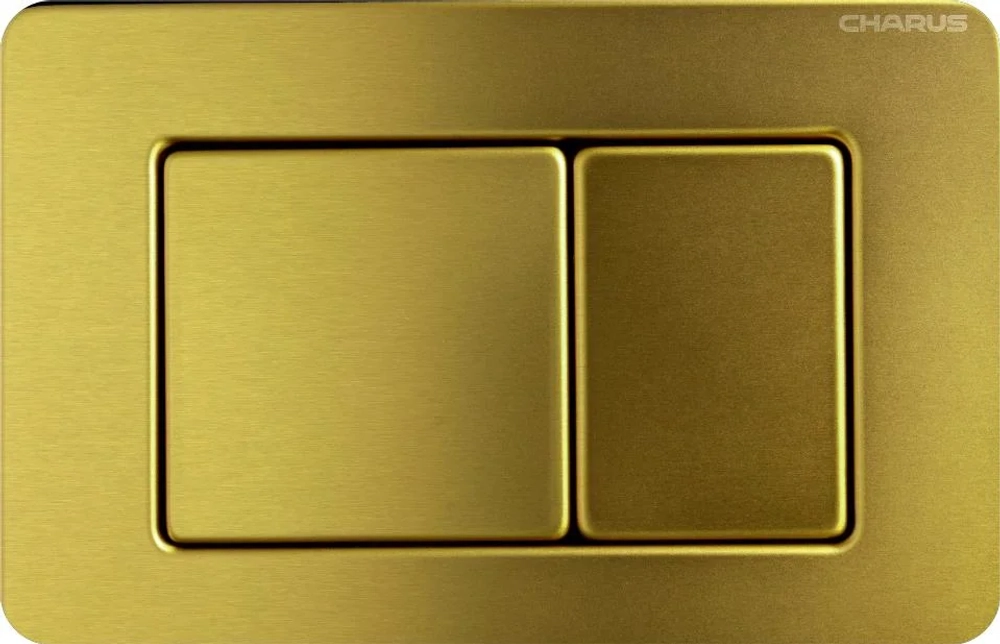 Смывная клавиша CHARUS Robusto, двойной смыв, брашированное золото