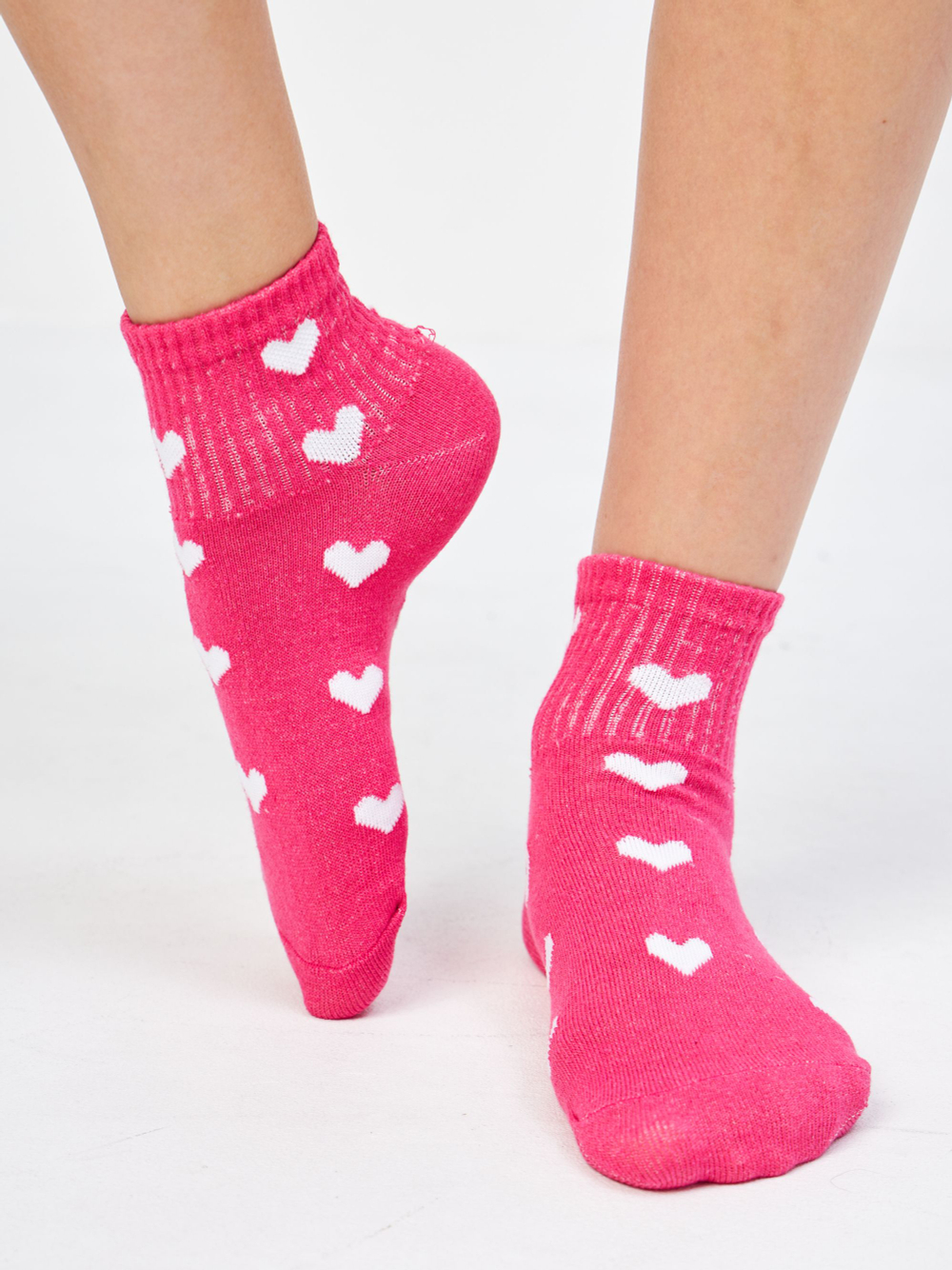 Носки с принтом сердечками гольфы