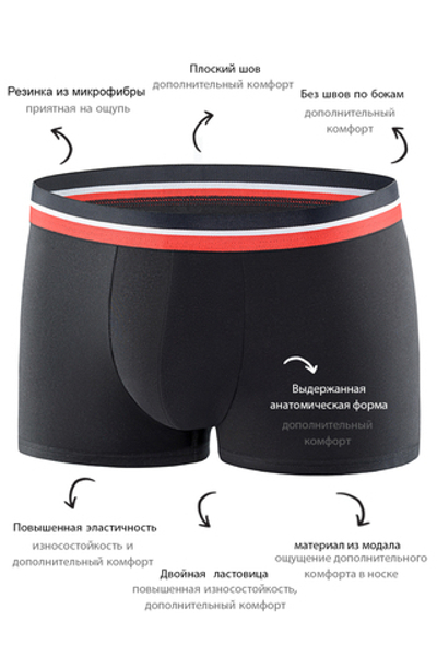 Мужские трусы BBM60 Черный Uniconf
