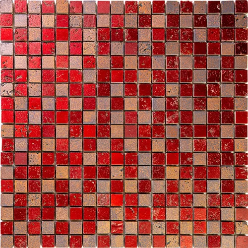 GRD-1 Итальянская мозаика травертин Skalini Gerold красный квадрат