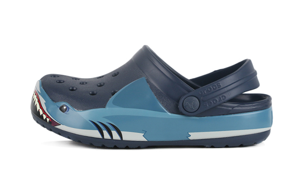 Children's Crocs Fun Academy Shark Cool Flash Little Crocs Beach Hole Shoes Dark Blue