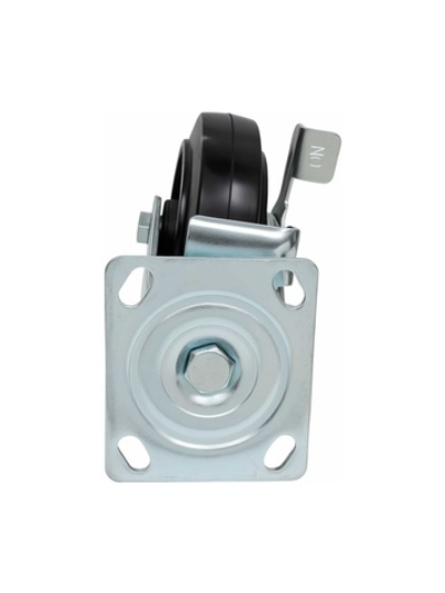 Колесо промышленное поворотное с тормозом с подшипником 160мм резина/чугун Gigant G-04-09-53