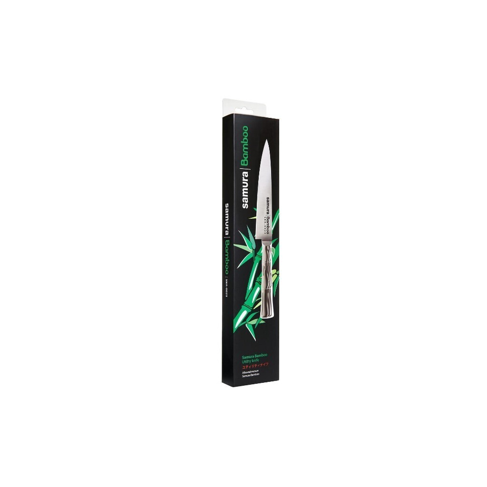 Нож кухонный Samura, Bamboo, универсал, нерж сталь, 15 см, рук сталь, SBA-0023/K