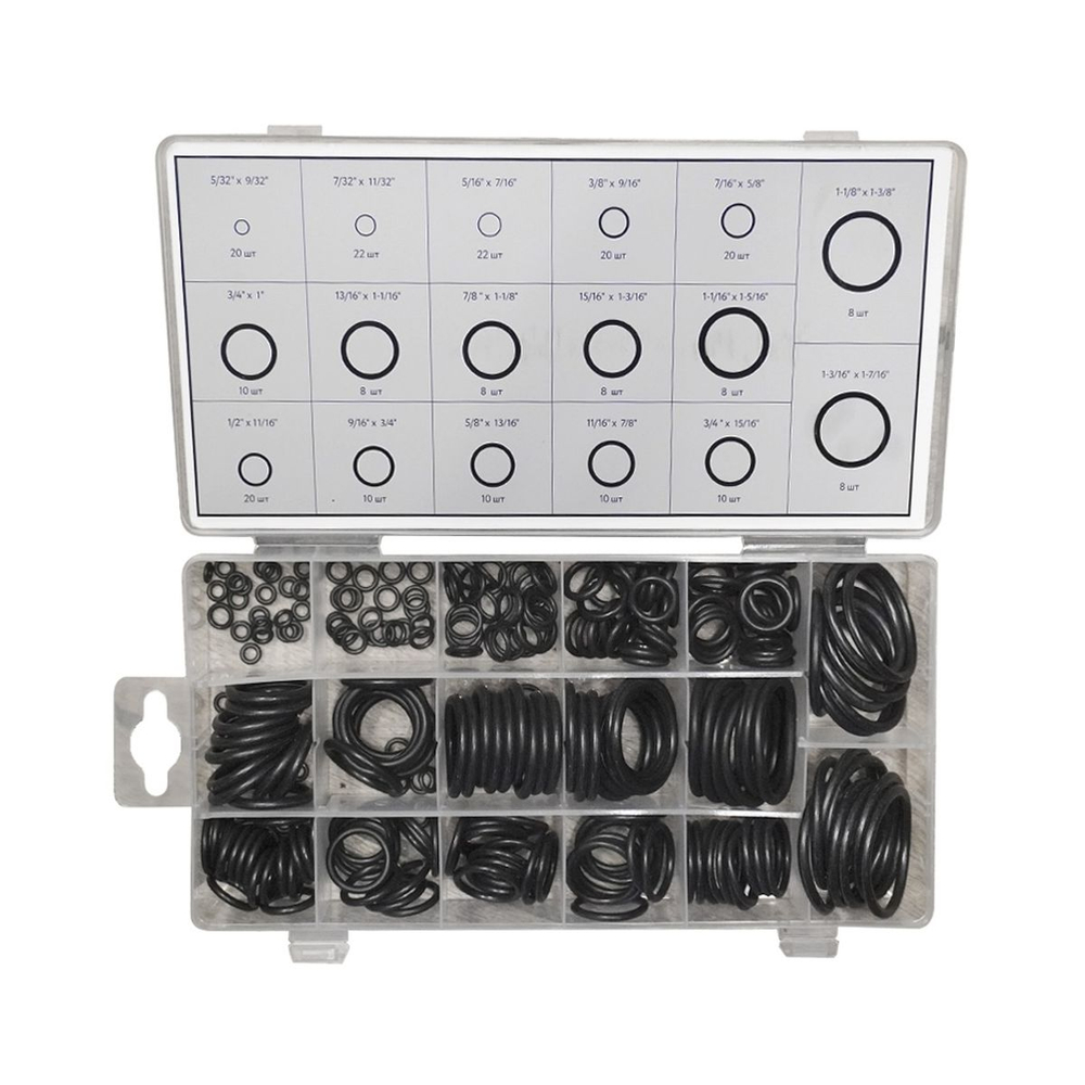 WDK-214042-1 Набор уплотнительных колец резиновых, черные, 222 шт.