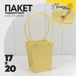 Пакет подарочный 20х17х12см Ваза для цветов (Бежевый)