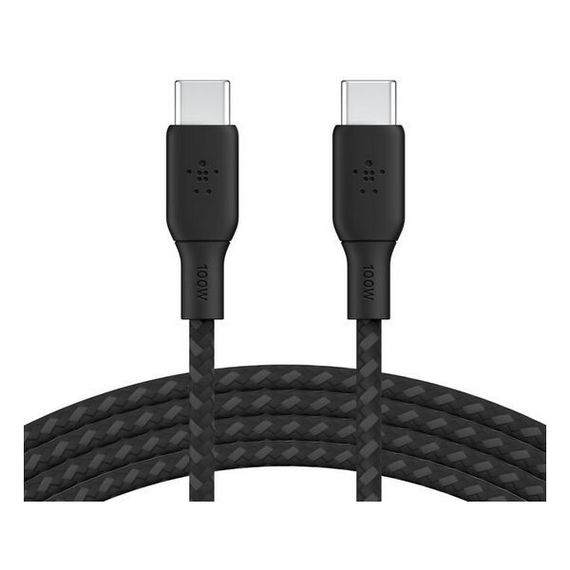 Кабель Belkin Boost Charge Braided USB-C - USB-C, 2 м, нейлон, черный (CAB014bt2MBK)