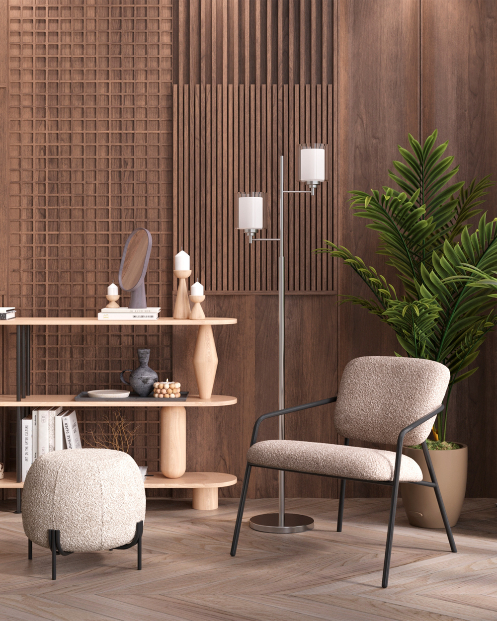 Кресло лаунж Rooney серый