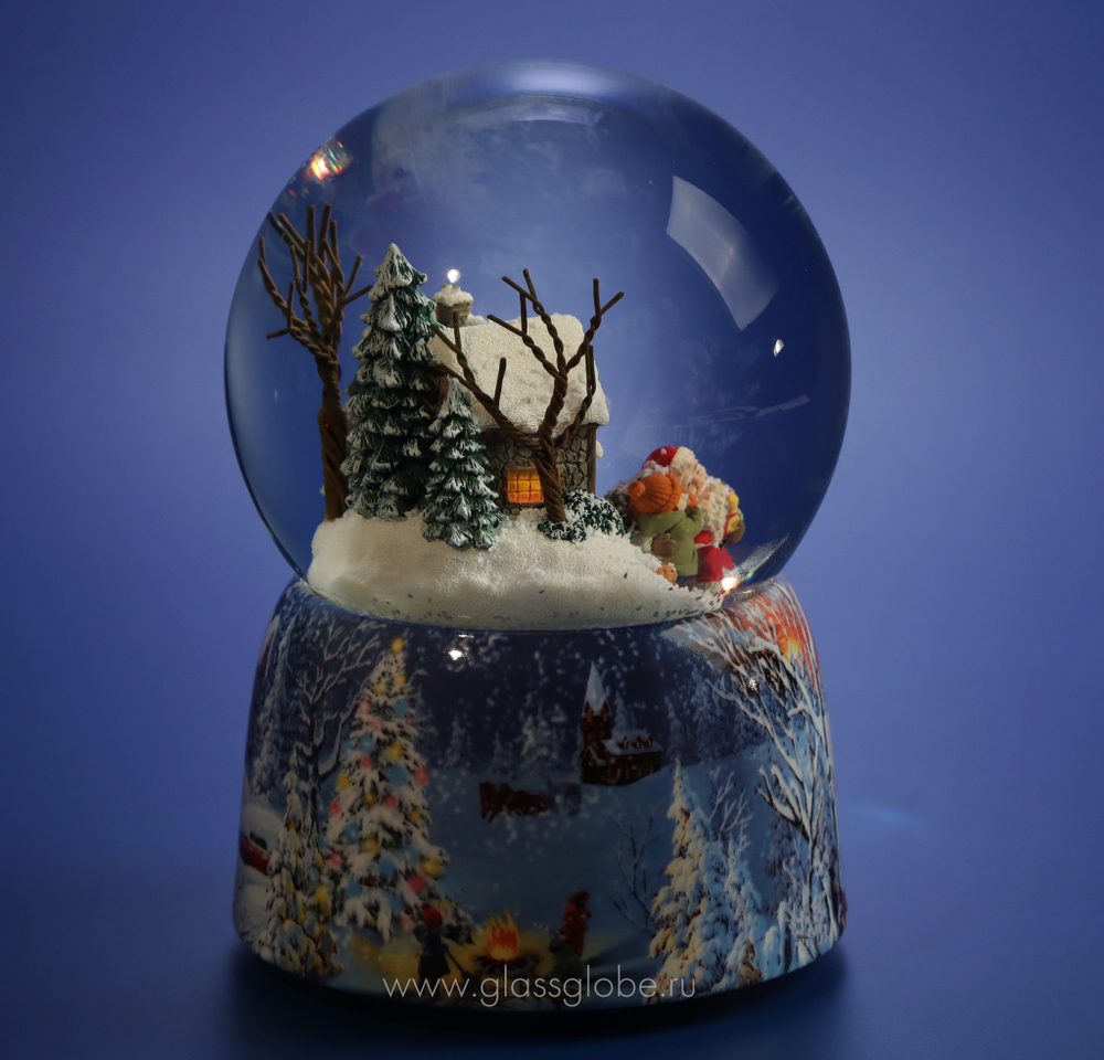 Новогодний стеклянный снежный шар "Загадай желание"