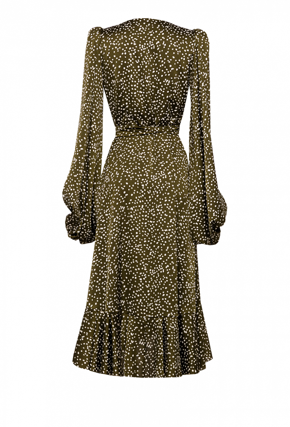 Платье хаки облегающее с запахом 06-02-21SS