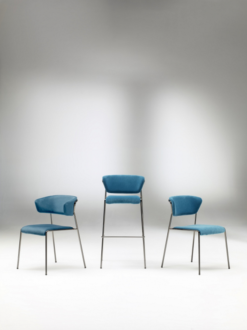 Стул с обивкой Scab Design Lisa, хром, синий