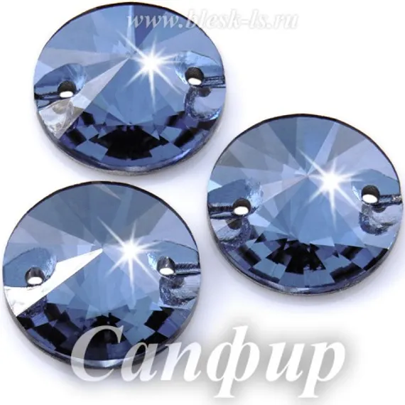 Пришивной риволи Dongzhou с 2 отверстиями, Сапфир