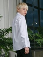 Приталенная белая рубашка для мальчика
