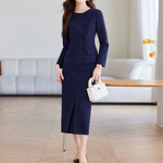 Костюм женский (жакет с баской и юбка-миди)