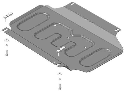 Защита картера двигателя, переднего дифференциала. 2 мм, Сталь. для Nissan Pathfinder 2005-2010, Motodor.71403