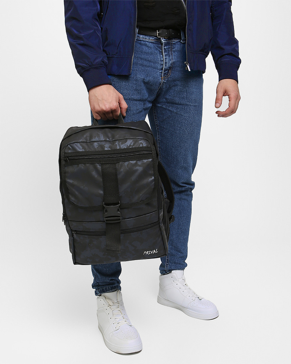 Рюкзак городской мужской Prival Грот 25л, тёмно-голубой камуфляж