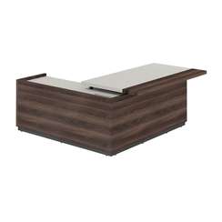 RF.104R.PGDA.DA / Стол для руководителя с комбинированной столешницей, правый 1850х1850х750 мм / столешница: жемчужно-серый/дуб адриа, основание стола: дуб адриа