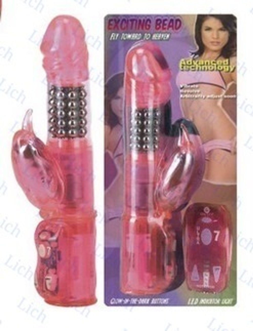 Вибромассажер-ротатор с клиторальным стимулятором  EXCITING BEAD