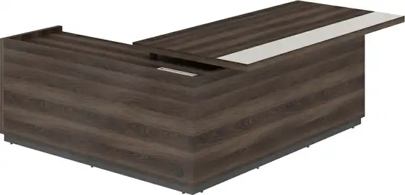 RF.105R.DAPG.DA / Стол для руководителя с комбинированной столешницей, правый 2050х1850х750 мм / столешница: дуб адриа/жемчужно-серый, основание стола: дуб адриа