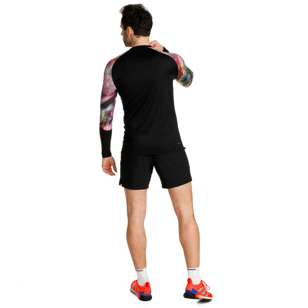 Мужское теннисное поло adidas Melbourne HEAT.RDY Long-Sleeve Top Long Sleeve Men - Black, Multicoloured