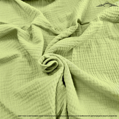 Муслин двухслойный гладь. цв.Оливковый | ш.135 см | 120 г/м² | хлопок-100%