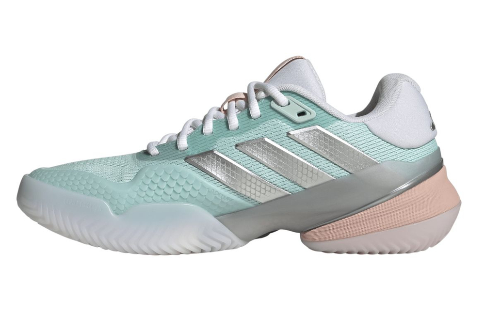 Женские теннисные кроссовки Adidas Barricade 14 W - semi flash aqua/silver metallic/blush pink