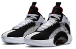 Jordan Air Jordan 35 "DNA" PF fabric synthetic leather shock absorption, non-slip, wear-resistant, mid-cut actual combat basketball shoes for men and women with the same black and white red domestic version