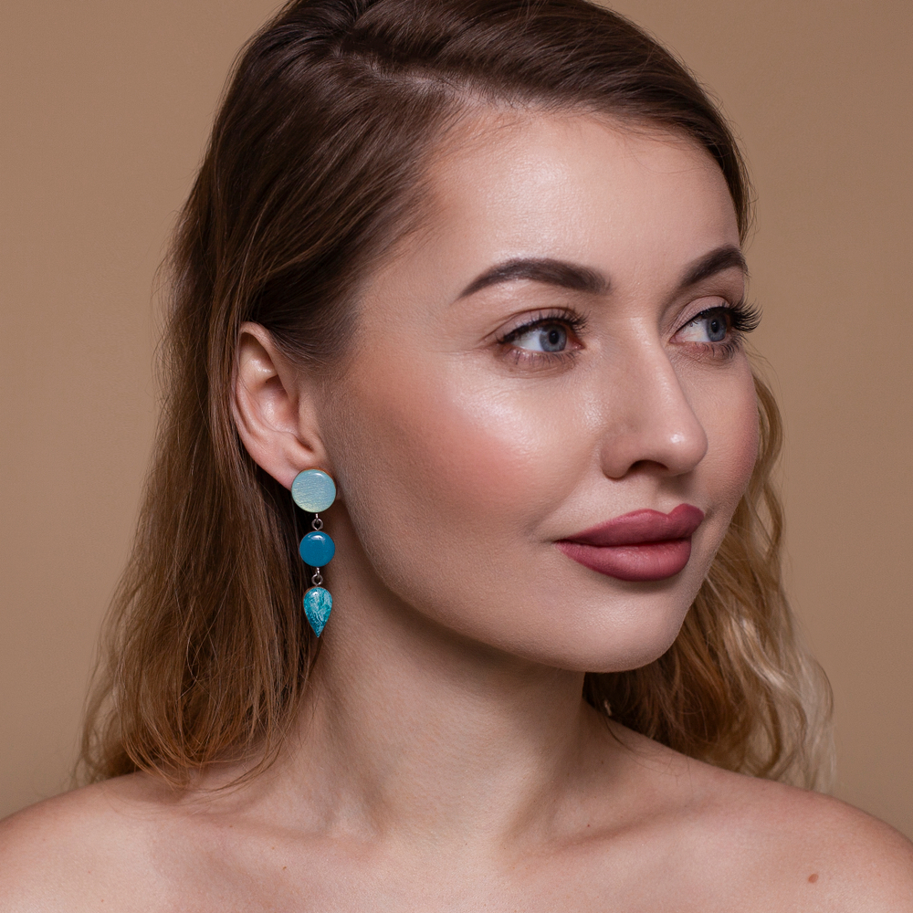 Серьги - Капель Асимметрия Мини - Айвазовский