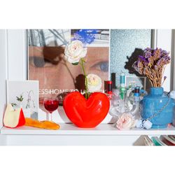 Ваза для цветов Love, 15,5 см, красная