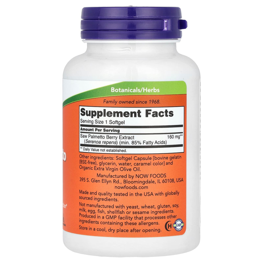 NOW Foods, экстракт серенои, 160 мг, 240 капсул