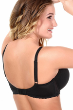 Бюстгальтер с полусшивными чашками с изысканным кружевом (Размер: 100B) (Цвет: черный)